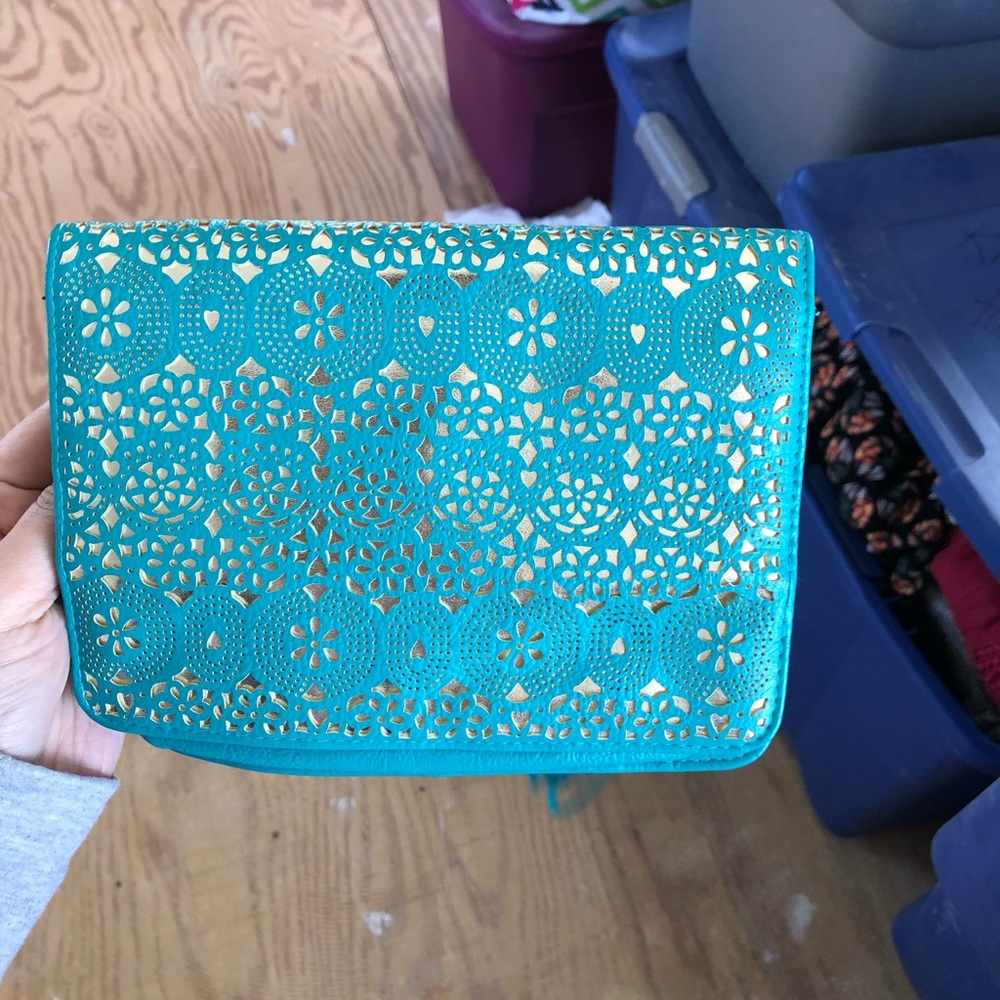 Teal crossbody bag